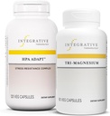 Ensemble thérapeutique intégratif avec Tri-Magnésium, 90 Capsules et HPA Adapt, 120 Capsules Vegan - Soutient la fonction cardiaque et la santé des os* - Soutienne une réponse de stress saine avec Ashwagandha*