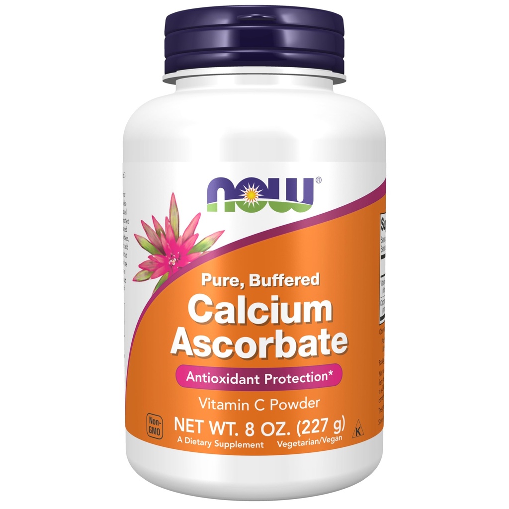 MAINTENANT compléments alimentaires, poudre d'ascorbate de calcium, tamponnée, antioxydante*, 8-Ounce