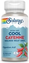 SOLARAY Extra Hot Cool Cayenne 100,000 HU - Traditional Folk Remedy and Digestion Aid - Bio-Cool Process - Lab Verified, GMP Facility, 60-Day Guarantee - 45 Servings, 90 VegCaps