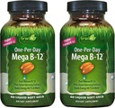 Irwin Naturals One-Per-Day Mega B-12 1.500mcg Hohe Potenz Methylcobalamin Vitamin - Schnelle Enhanced Absorption mit MCT + Asian Ginseng - Natürliche Energie Boost - 60 Liquid Softgels (Pack von 2)