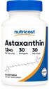 Nutricost Astaxanthin 12mg, 30 Softgels - Nicht-GMO und Glutenfrei
