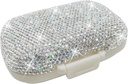 Bling Pillen-Gehäuse für Geldbeutel Medizin Vitamin-Container Tasche Pillen-Gehäuse Runde Medizin Organizer für Vitamin/Fish Öle/Ergänzende Reisemedizin Kit (8 Kompartment Silber)