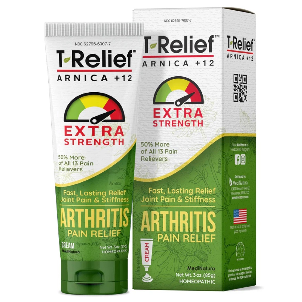 T-Relief Extra Strength Arthritis Creme Arnica +12 Schmerz Relieving Natural Medicines Helfen Sie Soothe Soreness Stiffness Aches & Pains in Joints Natürlich - 3 oz