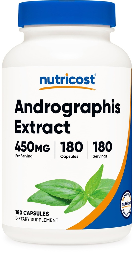 Nutricost Andrographis Extract 450mg, 180 vegetarische Kapseln - Non-GMO & Gluten Free