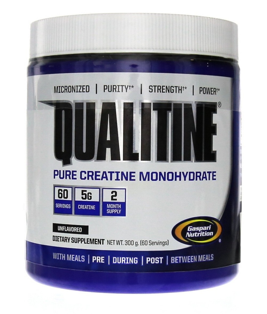 Gaspari Nutrition Monohydrate de créatine pure, 5g de créatine pure, stimuler le muscle et la taille (non aromatisé, 60 portions)