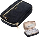 BAGSFY Pill Organizer Case 2 fois une journée- hebdomadaire de médecine Organisateur Pill Box de voyage avec un contenant de 7 jours de médecine amovible pour huile de poisson, vitamine, supplément