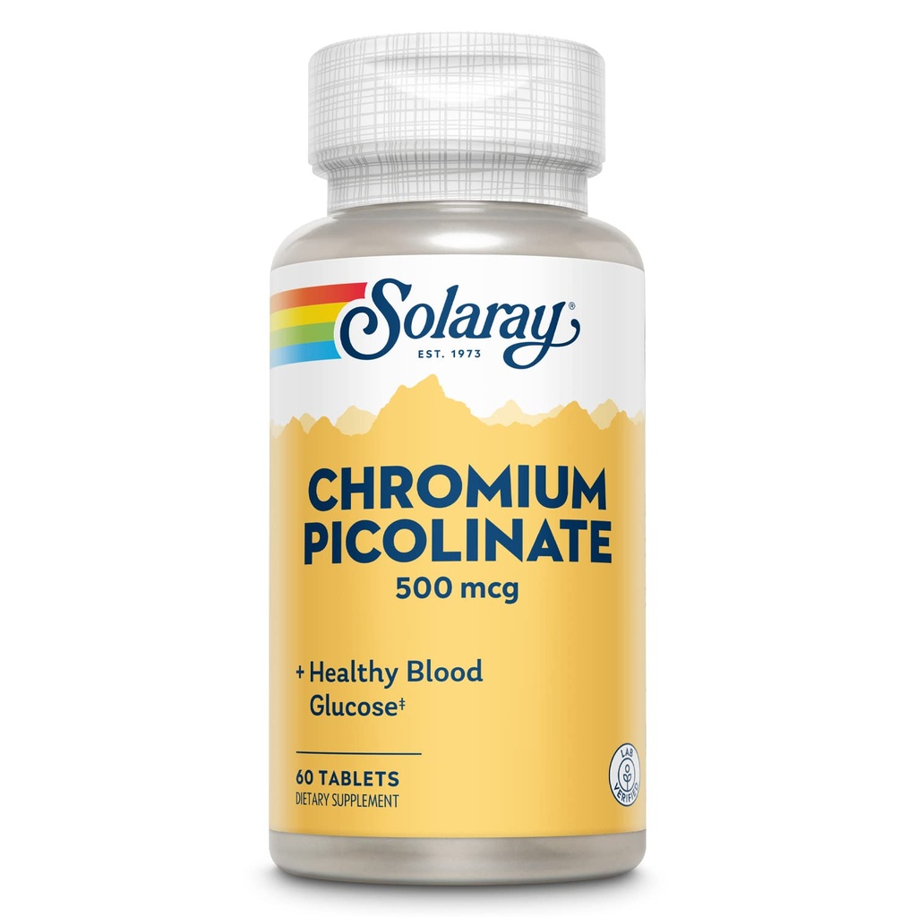 Solaray Chromium Picolinate Tabletten, 500 mcg | 60 Zähler