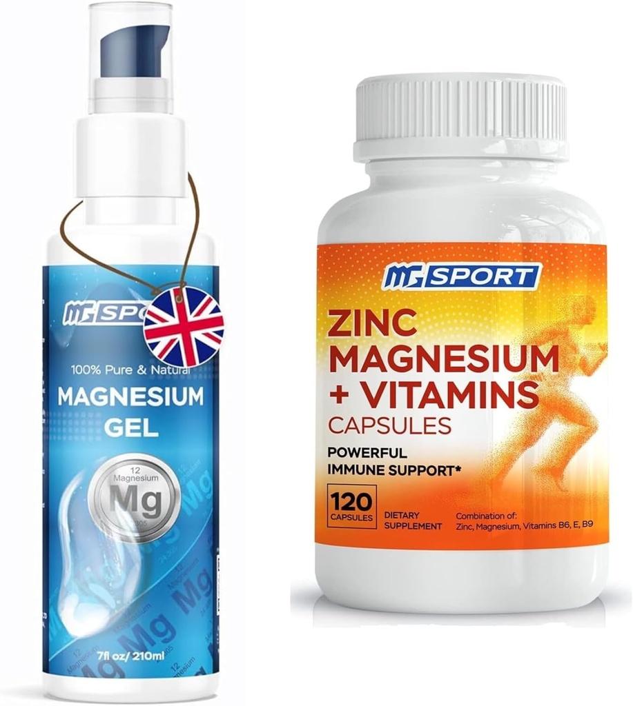 Ensemble de zinc et de magnésium pour la récupération musculaire - supplément de zinc et gel de magnésium transdermique pour les crampes de jambes
