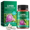 Liver Cleanse Detox & Repair - Health Liver Unterstützung Kräuterergänzung mit Milchdistel, Burdock, Kurkuma, Dandelion, und mehr - 60 Vegan Liquid Phyto-Caps