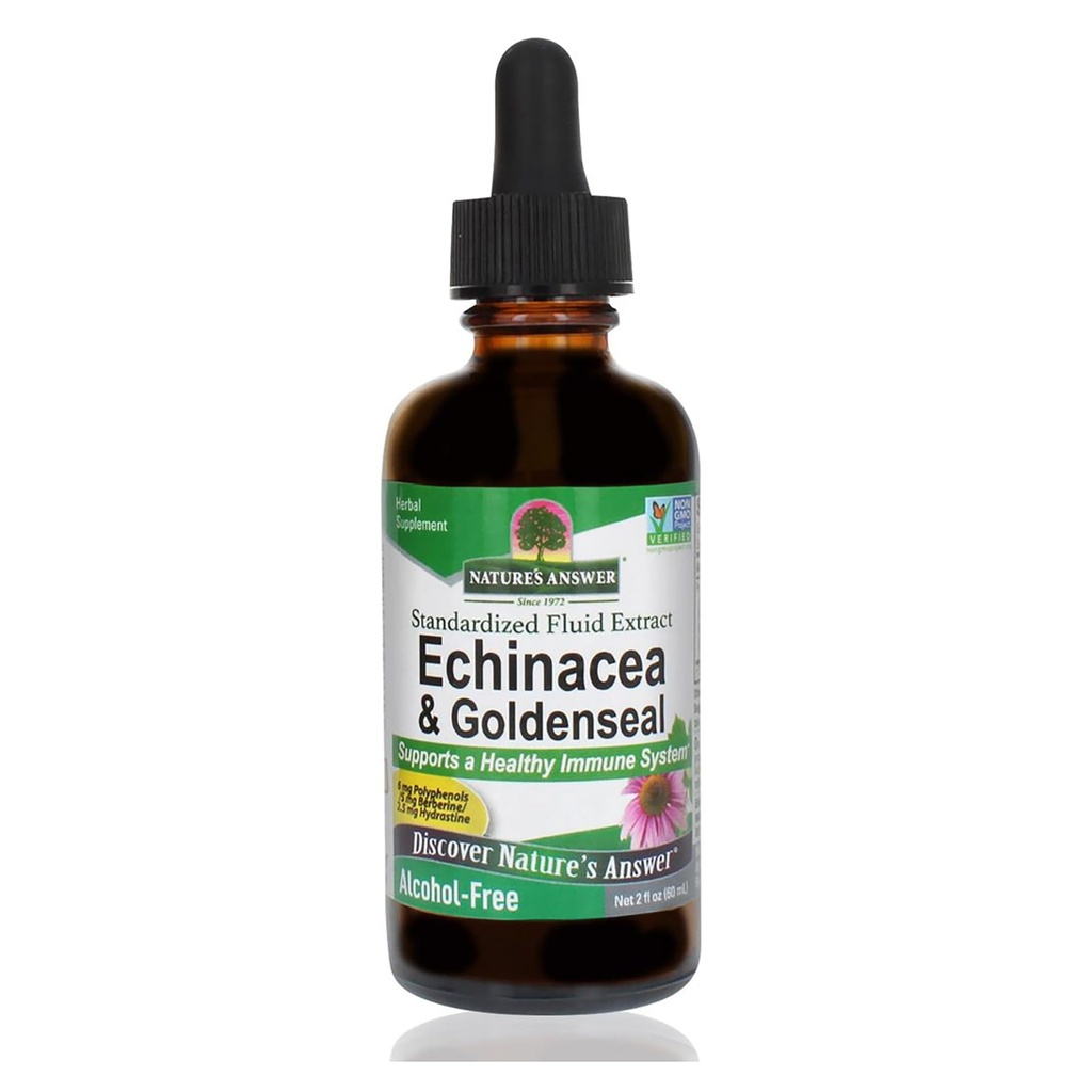 Nature's Answer Enchinacea & Goldseal | Unterstützt ein gesundes Immunsystem | Super Concentrated Pure Extract | Alkoholfrei, Glutenfrei, Vegan & Kosher Zertifiziert 2oz