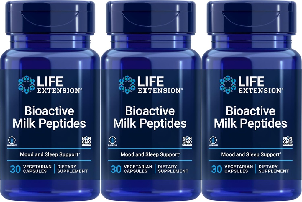 Life Extension Bioactive Milk Peptides, 30 vegetarische Kapseln (Pack von 3)