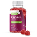 Viteey Vitamin B Complex Gummis mit Vitamin C - Energie, Stoffwechsel und Immununterstützung - B6, B12, Niacin, Folsäure, Biotin, Calcium - Vegan, Glutenfrei - 60 Count