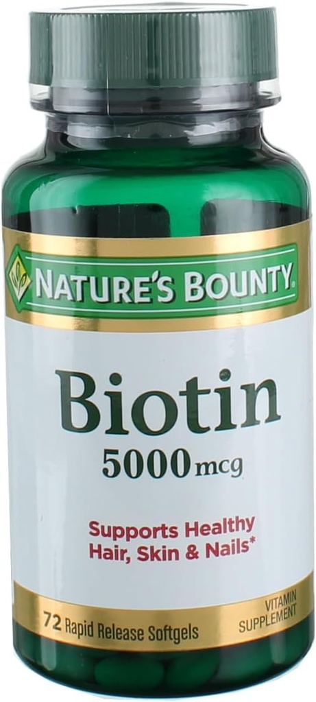 Nature's Bounty Biotin 5000 mcg Liquid Softgels 72 ea (Pack mit 3)