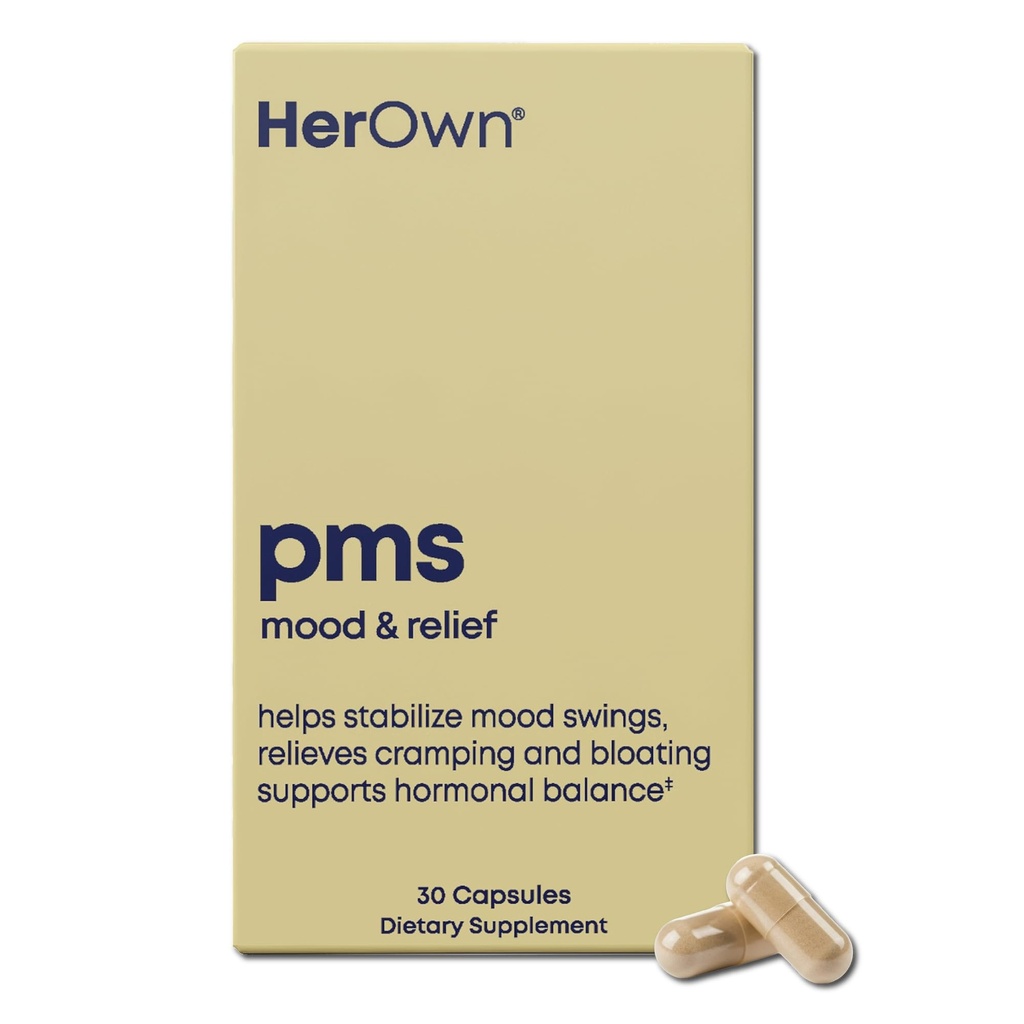 ihr eigenes PMS, unterstützt PMS-Symptome, fördert positive Stimmung, natürliche Hormon Balance, hilft, Cramping, Hot Flashes Menopause Relief, Gluten und Soy frei, Vegan, 30 Kapseln, 30 Servierungen