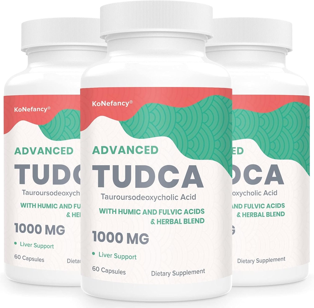 TUDCA Liver Ergänzungen 1000mg - 180 Vegan Kapseln, Milk Thistle Kräutermischung mit Fulvic und Huminsäure für Leber, Verdauungsgesundheit