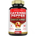 6in1 Cayenne Pfeffer Kapseln mit Ginger Root, Beet Root, und Black Pepper und mehr - 60 Kapseln - Cayenne Supplement unterstützt Verdauungssystem, Immunität