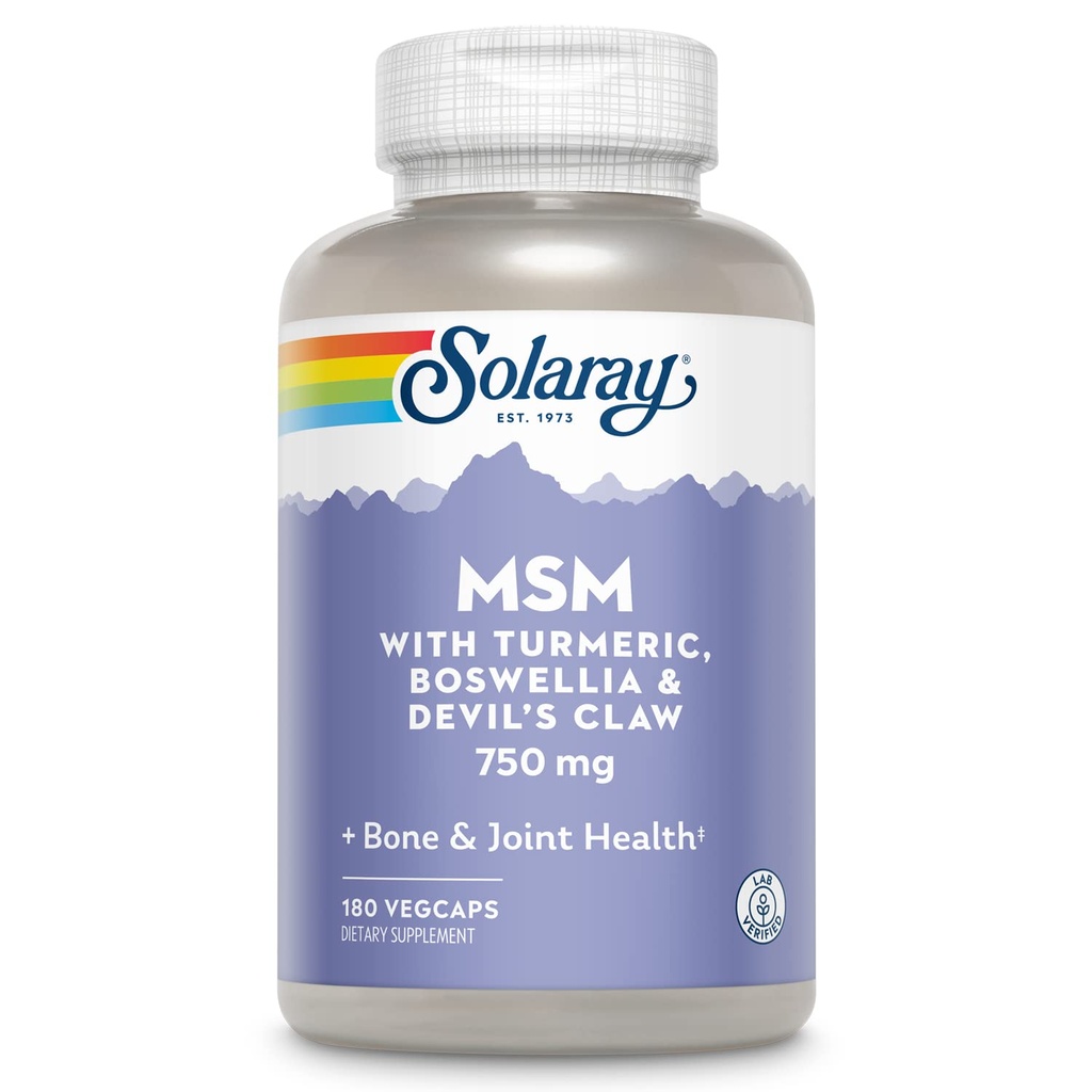 Solaray MSM Kapseln, 750 mg, 180 Zähler