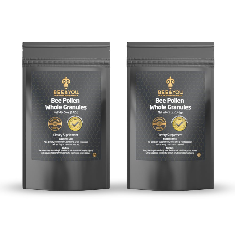 Bienen und Sie - 100% Natürliche & Raw Bee Pollen Granulate, Bienen Pollen-Ergänzung, Natürliche Superfood, Aminosäuren, Antioxidantien, Enzyme, Vitamin B, Paleo, Keto, Glutenfrei, Erwachsene | 5 Oz Pack von 2
