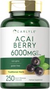 Carlyle Acai Berry Kapseln 6000mg | 250 Count | Non-GMO & Gluten Free Acai Berry Extract
