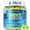 2 Pack - Hommes Multivitamines Gummies, Multiminéraux, Omega végétalien 3, CoQ10, Probiotiques, Vitamines homme quotidien A C D E B6 B12, Multivitamine méthylée pour les hommes, Énergie, Immunité, Sans sucre, Vegan (sans fer)