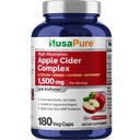 NusaPure Apple Cider Essig Complex 1500 mg 180 Veg Caps Geeignet für Vegetarier und Vegane, Non-GMO