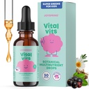 JoySpring Vital Vits - Kids Liquid Multivitamin - 1 fl oz (30 Servierungen) | Kräuterflüssigkeit Vitamine für Kinder | Natürliche Geschmack | Kleinkind Multivitamin mit Elderberry, Spirulina, und mehr
