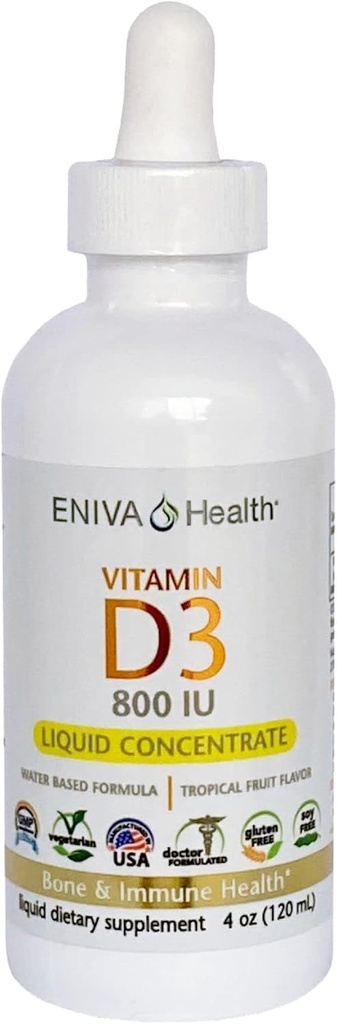 Eniva Health Liquid Vitamin D (D3) | Dr. Formuliert für schnelle Absorption (120 mL)