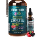 BUCKLEBURY Liquid Zeolite Detox für Kinder mit Probiotika - Zuckerfreie natürliche Beere Aroma Probiotika für Kinder - Zeolite Heavy Metal Detox und Immununterstützung - 2 Fl Oz