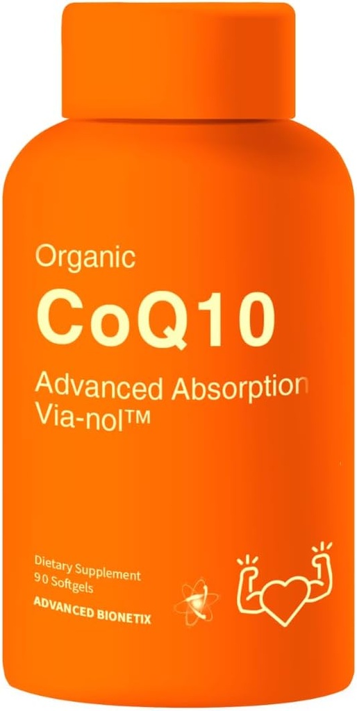 Advanced Absorption 200mg CoQ10 w/Black Pepper Extract. 90 Softgels. Antioxidante Ergänzung, Herz- und Gefäßgesundheit, Gehirngesundheit, Organisch, Glutenfrei, Energieerzeugung