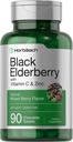 Horbaach Black Elderberry mit Vitamin C und Zink | 90 Kautabletten | Gemischte Berry Flavor | Immununterstützung Complex | Vegetarisch, Non-GMO und Glutenfreie Ergänzung