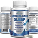 Aide naturelle au sommeil calme avec Magnésium, L-Theanine, Mélatonine, GABA, 5-Htp