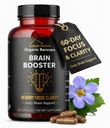 Bacopa, Organic Brain Booster, Nootropic Brain Supplement, Bacopa Monnieri/Brahmi, für Mental Sharpness, Fokus, Gedächtnis und kognitive Wellness, 120 Kapseln 500mg, 2 Monate Versorgung