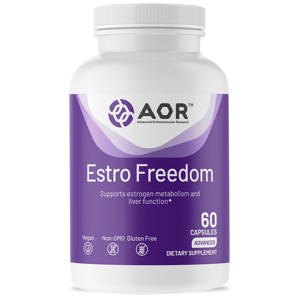AOR, Estro Freedom, Vegan, Natürliche Ergänzung zur gesunden Östrogenbilanz und gesunden, regelmäßigen Menstruation, 60 Kapseln (30 Portionen)