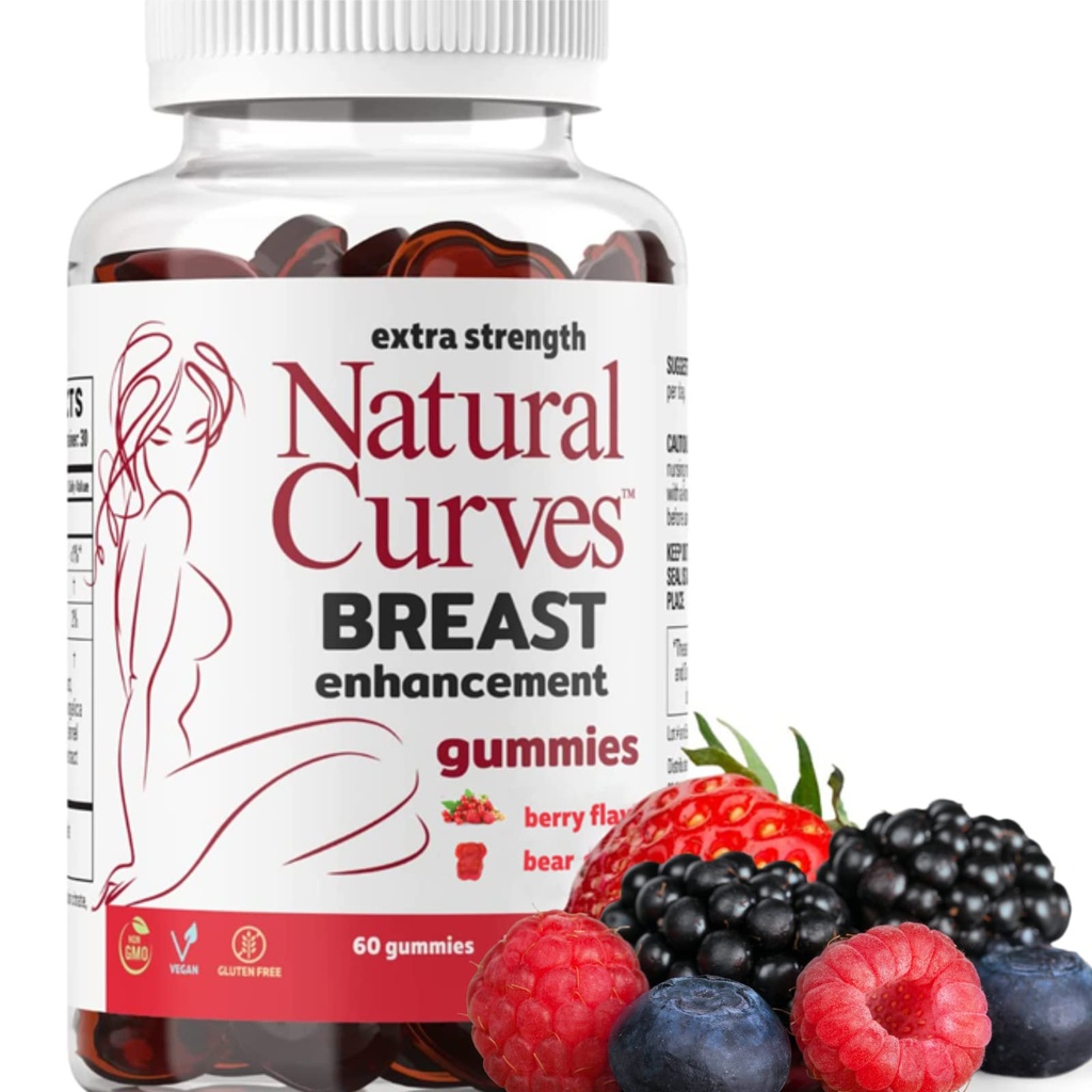Gummies d'amélioration mammaire – Buste de renforcement et de soutien de levage – Formule végétale à base de plantes pour les seins plus complets, Perkier – Supplément de santé féminine – Fabriqué aux États-Unis – 60 Gummies