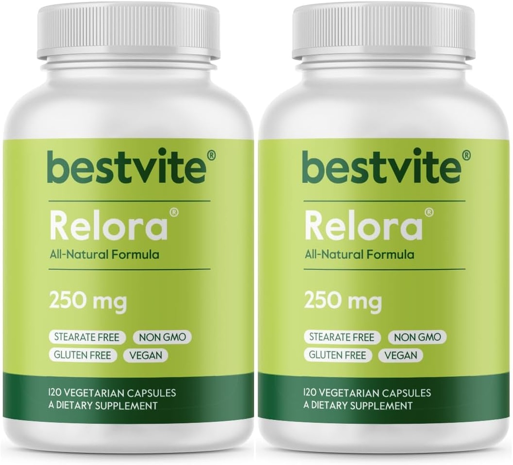 BESTVITE Filler-Free Relora 250mg (240 Vegetarian Capsules) (120 x 2) – Clinically Researched – No Stearates – Vegan – No Fillers – Supports The Management of Occasional Stress*