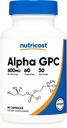 Nutricost Alpha GPC 600mg, 60 vegetarische Kapseln - Non-GMO und Glutenfrei, 300mg pro Kapsel
