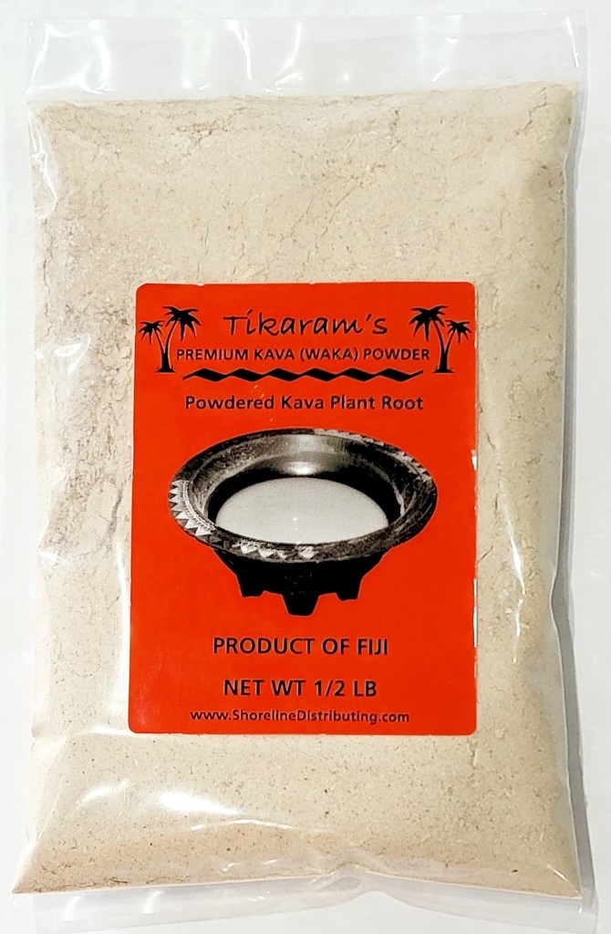 Tikaram's Kava Kava - Premium Fiji Waka (Nobel Lateral Root Kava Pulver) 1/2 Pfund (8oz) - Fiji Markt Großhandel, 8oz (1/2 Pfund)
