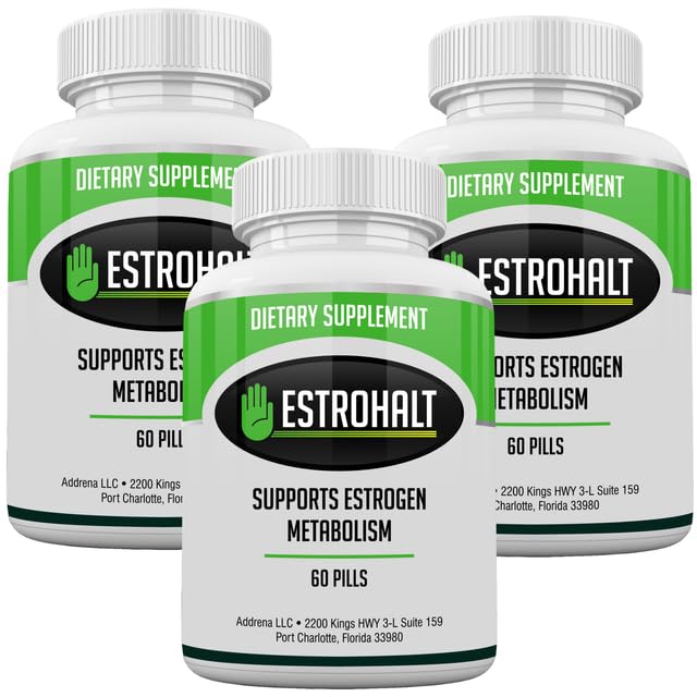 Estro-Halt 3 Packung 180 Tabletten- DIM-Ergänzung (Diindolylmethan) und Indol-3-Carbinol (I3C) Beste Estrogen-Blocker für Frauen & Männer | Natürliche Aromatase Inhibitor Vitamin zu helfen PCOS, Menopause und PMS