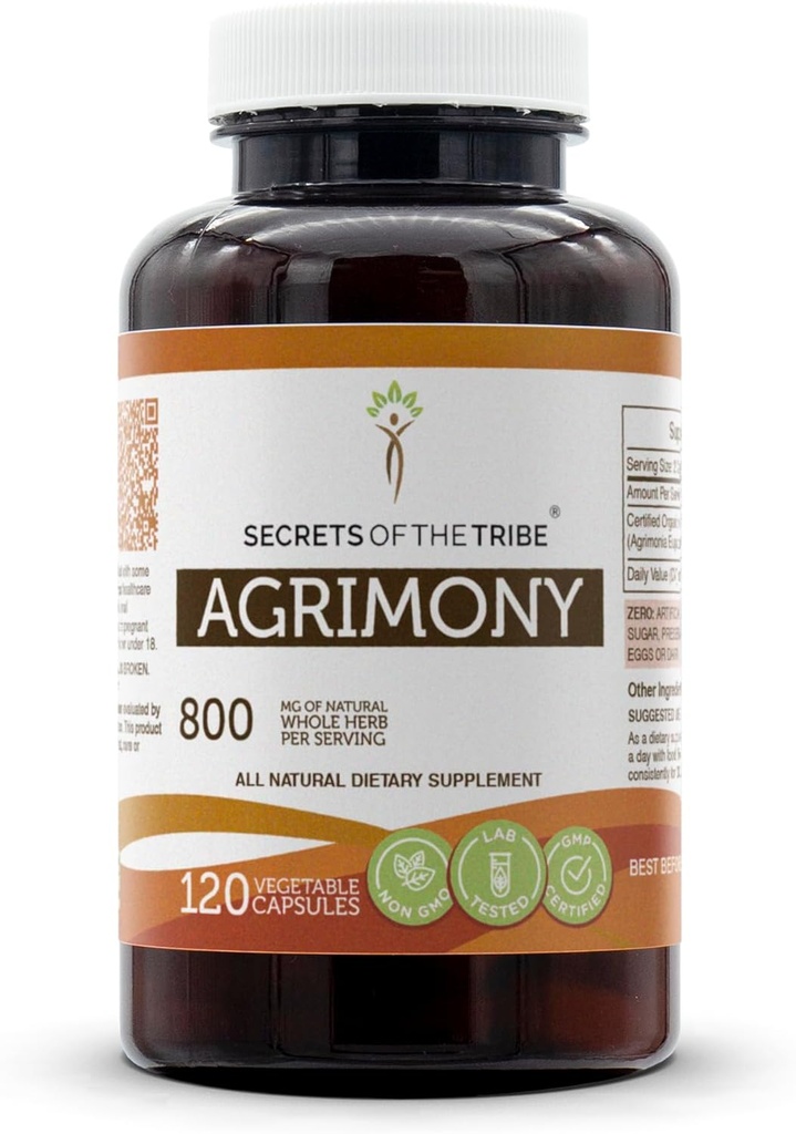 Secrets of the Tribe Agrimony 120 Kapseln, 800 mg, Agrimony (Agrimonia Eupatoria) Getrocknete Kräuter (120 Kapseln)