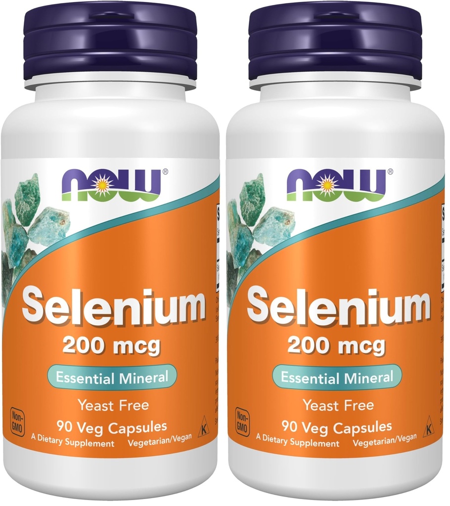 JETZT Ergänzungen, Selen (L-Selenomethionin) 200 mcg, Essential Mineral*, 90 Veg Kapseln (Pack von 2)