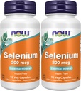 NOW Supplements, Selenium (L-Selenomethionine) 200 mcg, Essential Mineral*, 90 Veg Capsules (Pack of 2)