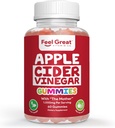 Spüren Sie große Vitamine Apfel Apfelessig-Gummien – ACV mit der Mutter für Verdauungsunterstützung & tägliche Wellness – Vegan, Non-GMO, 60 Gummis