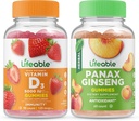 Vitamine vivante D 5000 UI + Ginseng panax, Gommies - Grande dégustation, supplément de vitamine, sans gluten, sans OGM, gommy à croquer