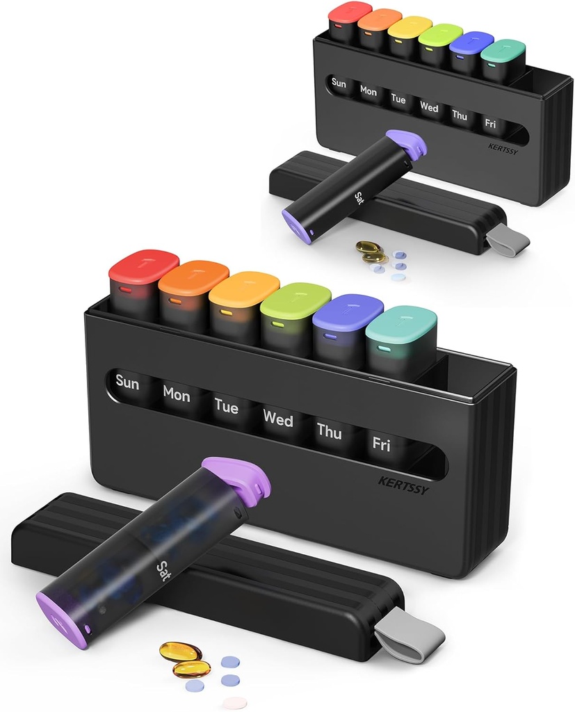 Wöchentliche Pille Organizer 2 Mal am Tag - Am Pm Pille Box 7 Tag, Große zweimal Medizin Pille Fall für tägliche Medikamente, Vitamine, Fischöle, Ergänzungen Portable Week Pill Holder Container.
