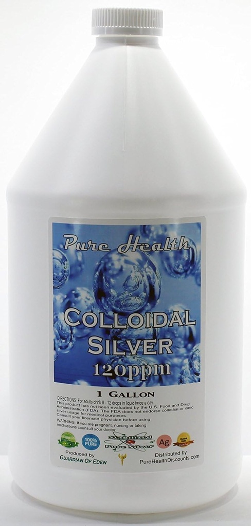 1 Gallon Certified Lab Tested Colloidal Silber 120ppm in nicht-leeching Kunststoff Jug + Kostenlose gefüllte Tropfen Flasche durch reine Gesundheit Rabatte, eine Quelle, die Sie vertrauen können