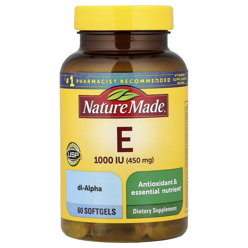 Naturgemachtes Vitamin E 1000 IU (dl-Alpha) Weichgel 60 Ct
