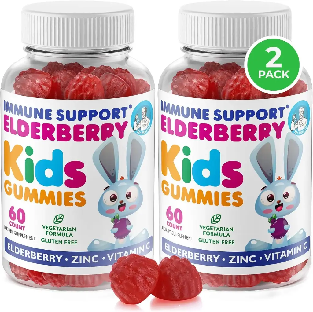 DR. MORITZ Melatonin pour enfants, suppléments végétaliens d'aide au sommeil avec faible sucre, adultes et enfants Melatonin Gommies avec goût de fraise, pour les 4+ ans, 60 comtes