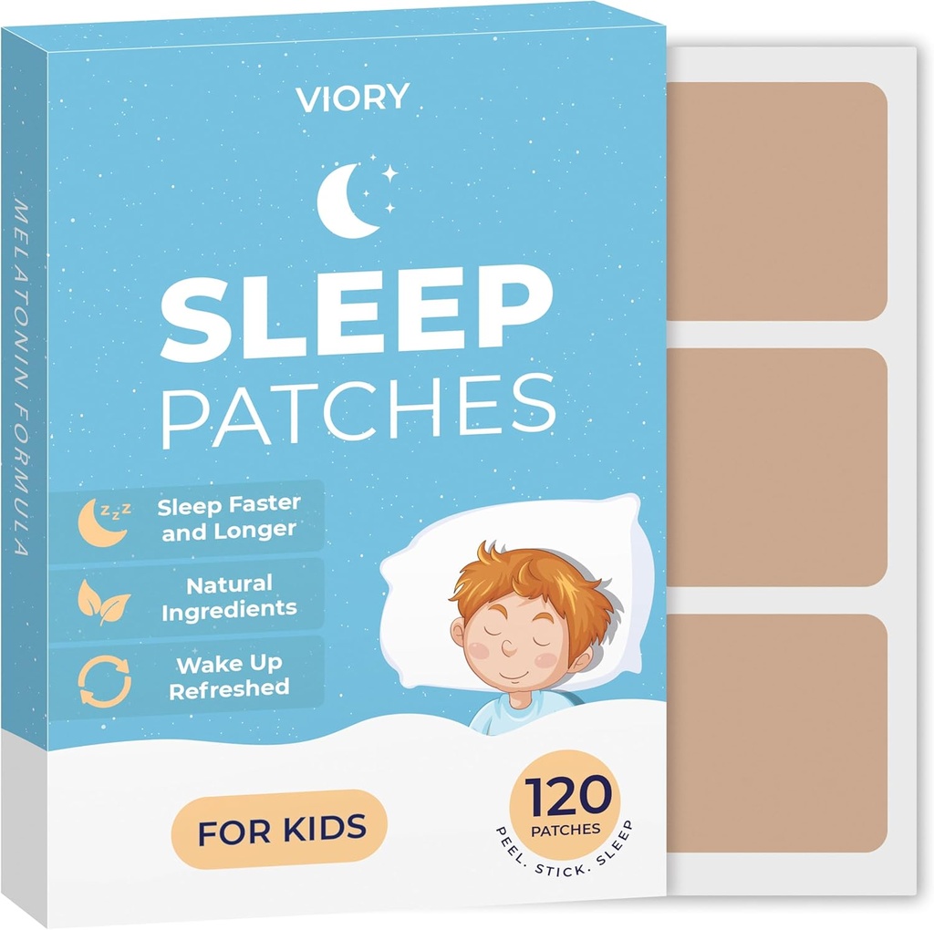 VIORY 120 Schlafaufnäher für Kinder Extrastärke - Fast Acting, 100% natürliche Inhaltsstoffe, Hautfreundlich &amp; einfach Schlafaufkleber für Jungen anzubringen