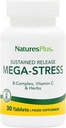 Natures Plus Mega Complex, Sustained Release - 30 vegetarische Tabletten - B Complex, Vitamin C Supplement, Kamille & Kräuter - Glutenfrei - 30 Servierungen