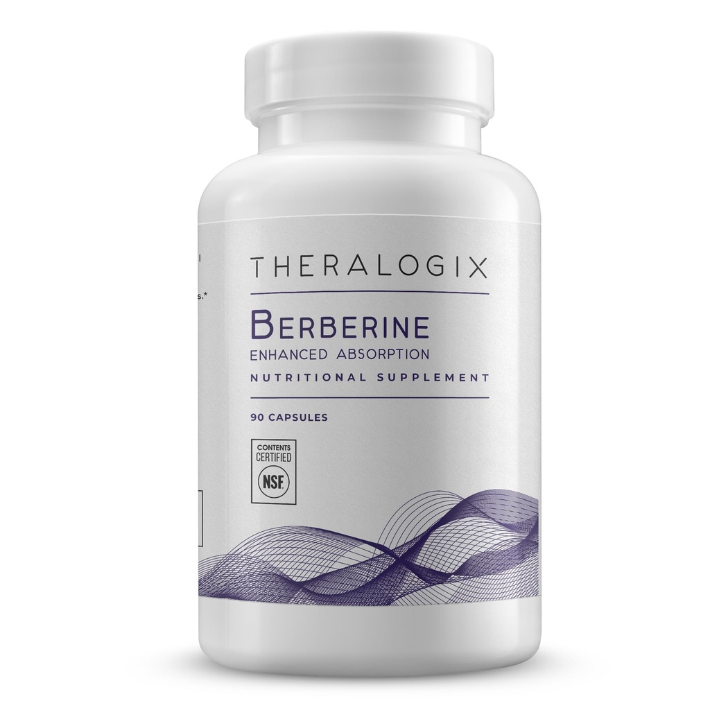 Theralogix Berberine Enhanced Absorption - 90-Tage-Versorgung - Hergestellt mit Berberine Phytosome, um gesunden Stoffwechsel und Hormon Balance zu unterstützen* - NSF zertifiziert - 90 Kapseln